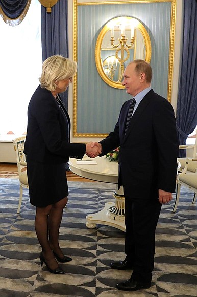 With Marine Le Pen, leader of French National Front party.