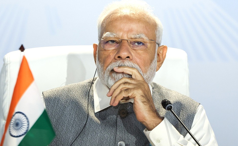 BRICS leaders made media statements. Prime Minister of India Narendra Modi.