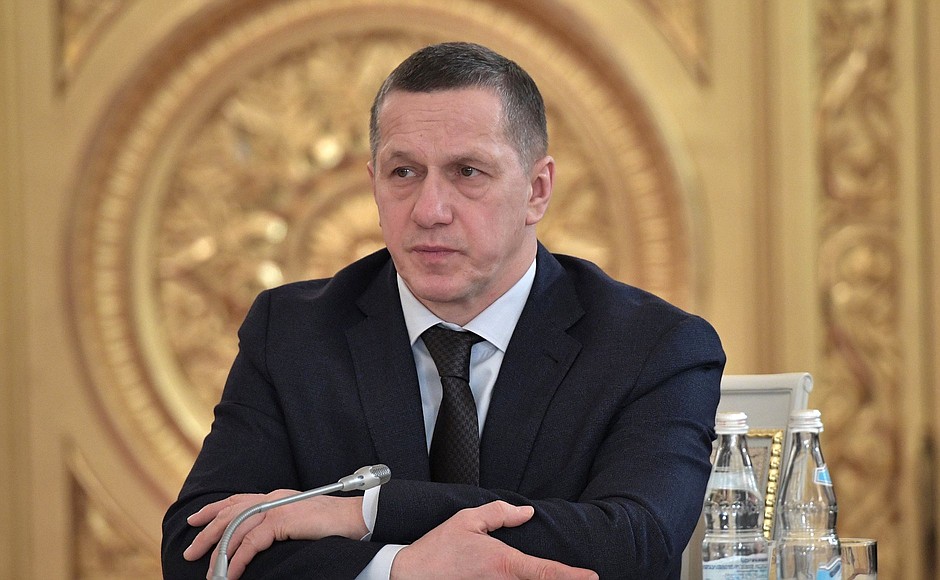 Deputy Prime Minister and Presidential Plenipotentiary Envoy to the Far Eastern Federal District Yury Trutnev at a State Council meeting on Russia’s environmental development for future generations.