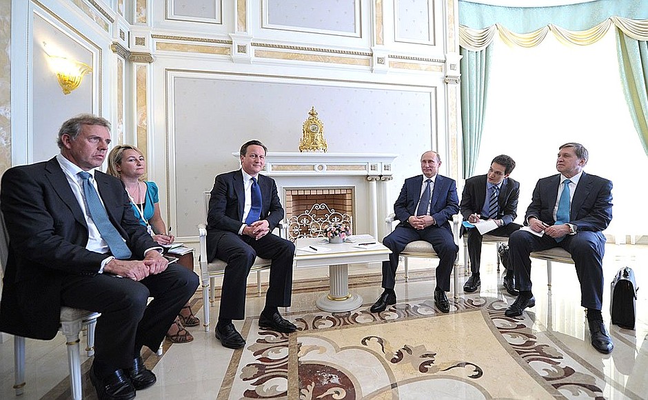 Meeting with UK Prime Minister David Cameron.