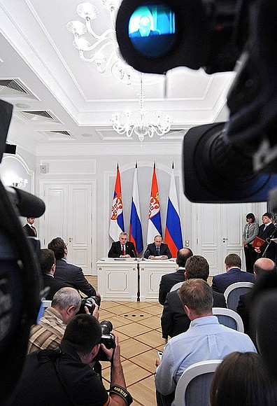 Press statements following Russian-Serbian talks.