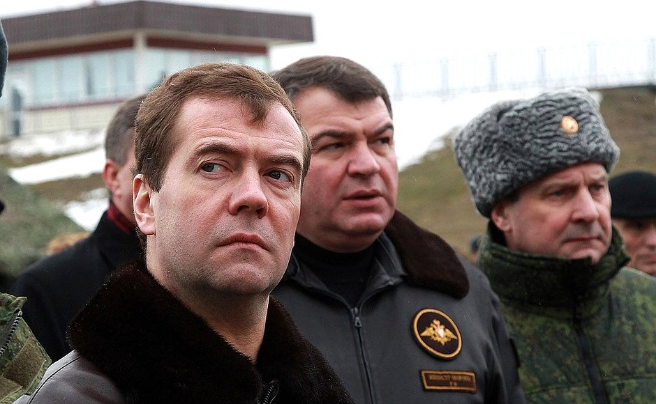With Defence Minister Anatoly Serdyukov.