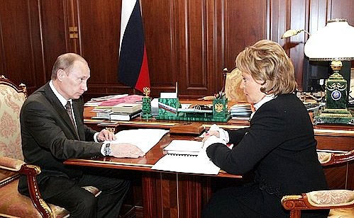 With Governor of St Petersburg Valentina Matviyenko.