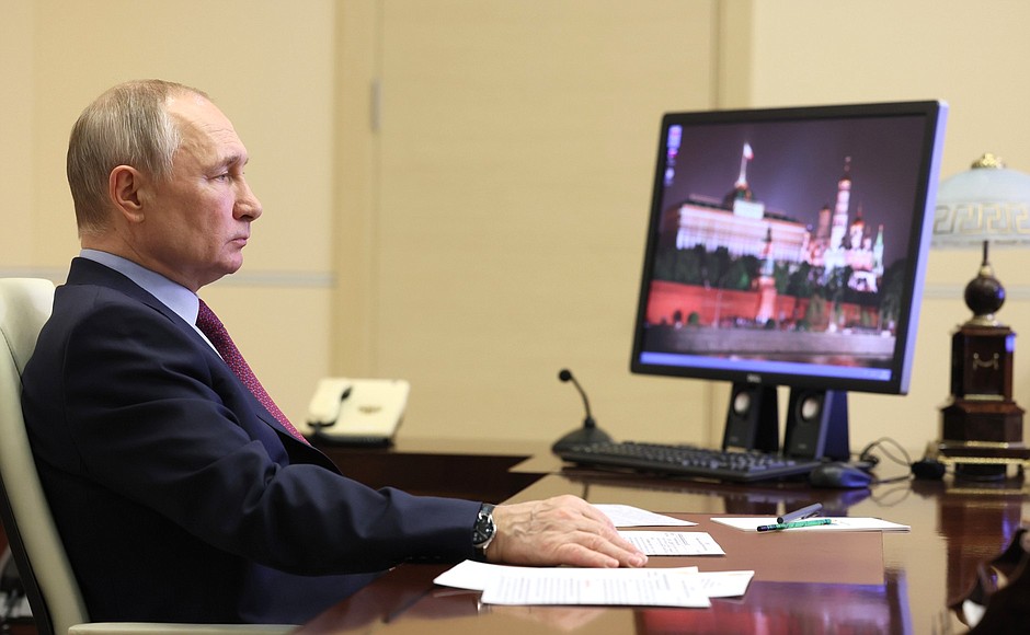 At a meeting with Government members (via videoconference).