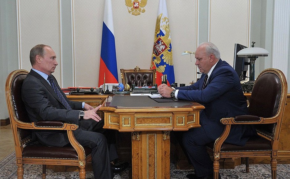 With Acting Head of the Republic of Khakassia Viktor Zimin.