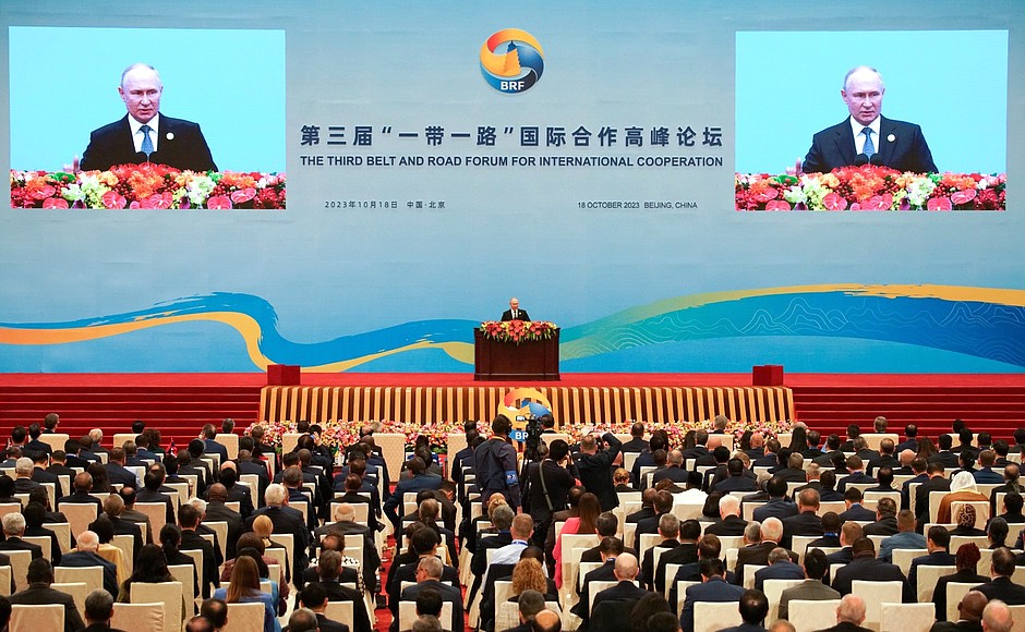 At the opening of the Third Belt and Road Forum for International Cooperation.
