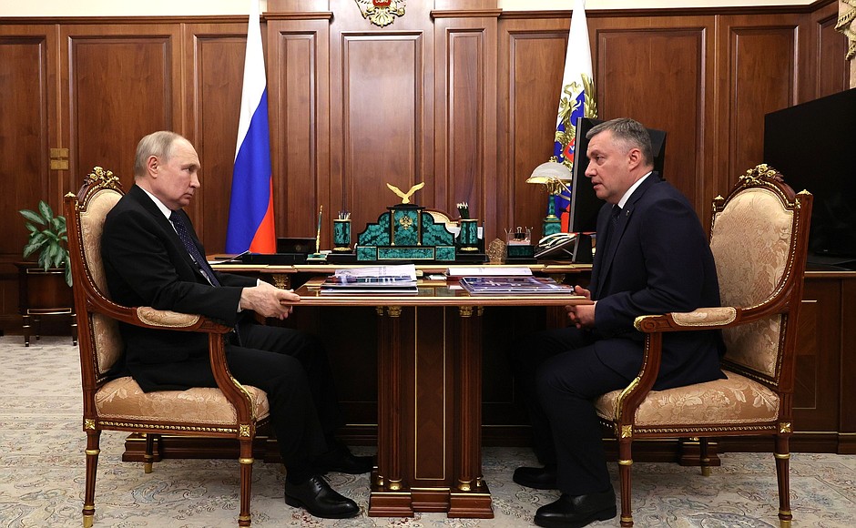 With Governor of Irkutsk Region Igor Kobzev.