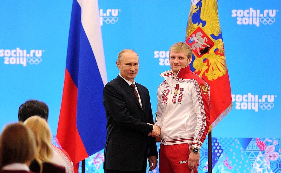 The Order for Services to the Fatherland Medal, I degree, is awarded to Olympic luge silver medallist Vladislav Antonov.