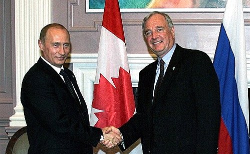 Meeting with Canadian Prime Minister Paul Martin.