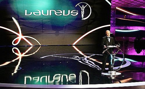 At the awards ceremony of the Laureus World Sports Academy.