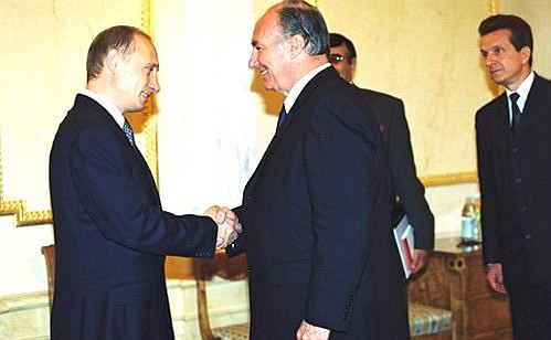 President Putin with Prince Karim Aga Khan IV.