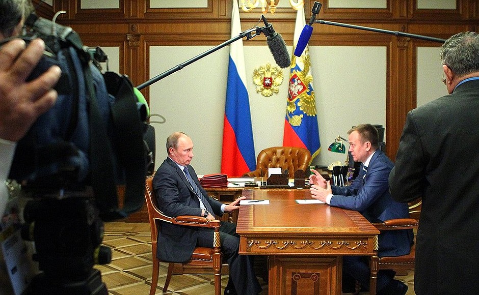 With Governor of Irkutsk Region Sergei Yeroshchenko.
