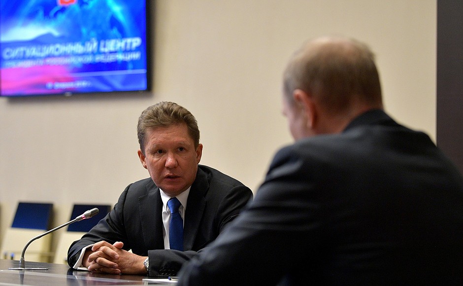 With Gazprom CEO Alexei Miller.