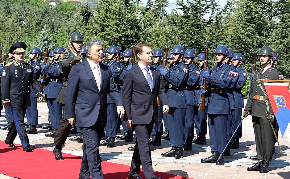 Официальная церемония встречи. С Президентом Турции Абдуллахом Гюлем.