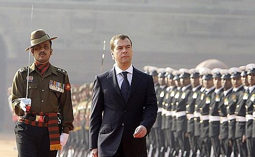 Торжественная церемония встречи Президента России Дмитрия Медведева.