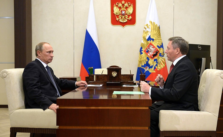 With Lipetsk Region Governor Oleg Korolev.