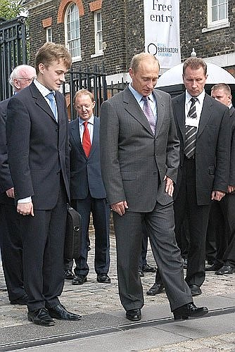 President Putin at the Greenwich meridian.
