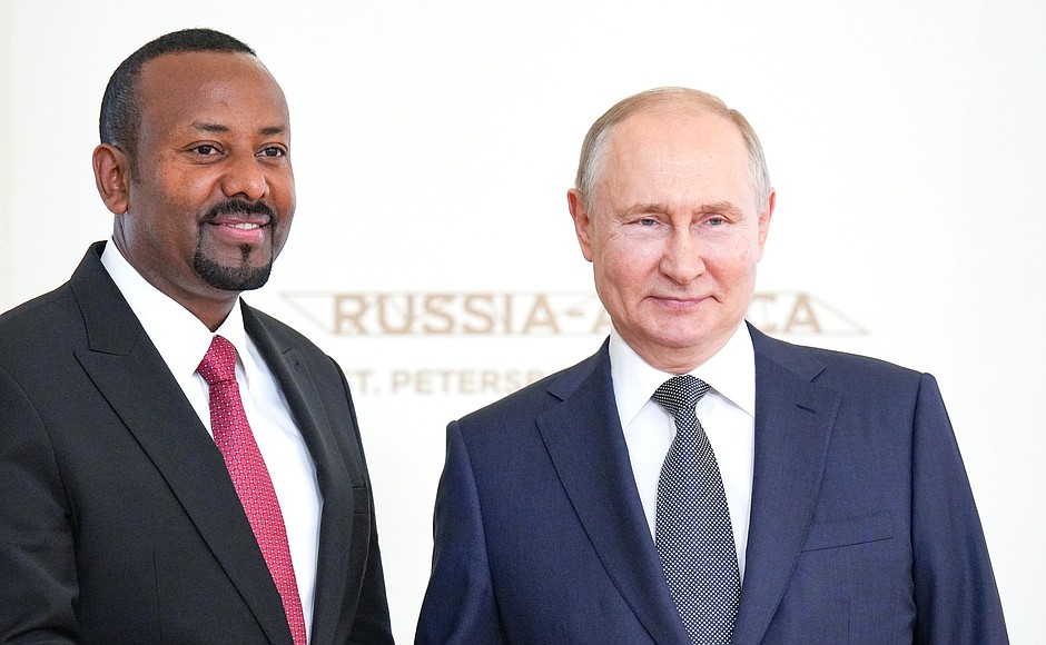 С Премьер-министром Эфиопии Абием Ахмедом перед началом российско-эфиопских переговоров.