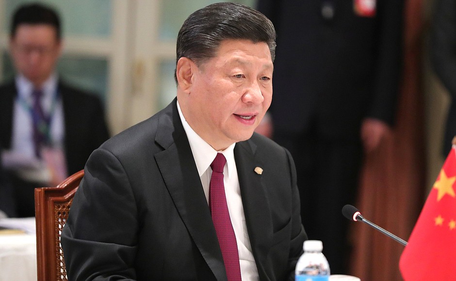 Председатель Китайской Народной Республики Си Цзиньпин на встрече лидеров БРИКС.