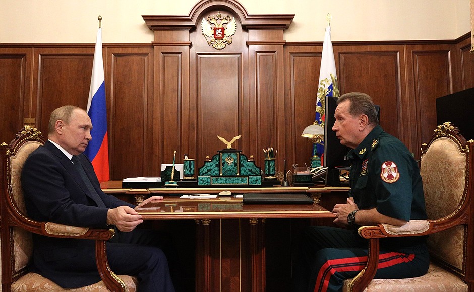 With Director of the Federal Service of National Guard Troops Viktor Zolotov.