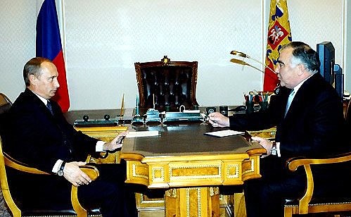 Рабочая встреча с Президентом Кабардино-Балкарии Валерием Коковым.