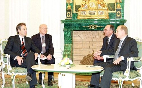 President Putin meeting with British Prime Minister Tony Blair.