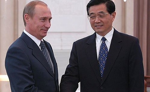 President Putin with Hu Jintao, Secretary-General of the Chinese Communist Party.
