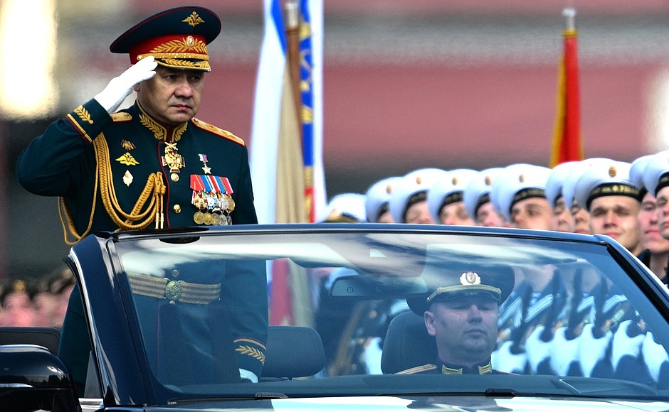 Defence Minister Sergei Shoigu at the military parade to mark the 78th anniversary of Victory in the Great Patriotic War.