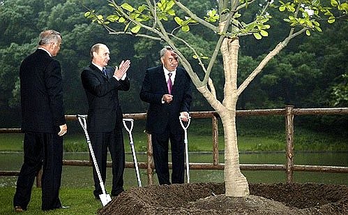 Tree-planting ceremony marking the fifth anniversary of the Shanghai Cooperation Organisation.