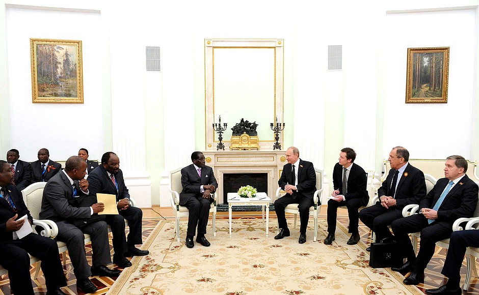 Meeting with President of Zimbabwe and Chairman of the African Union Robert Mugabe.