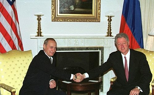President Vladimir Putin and US President Bill Clinton.