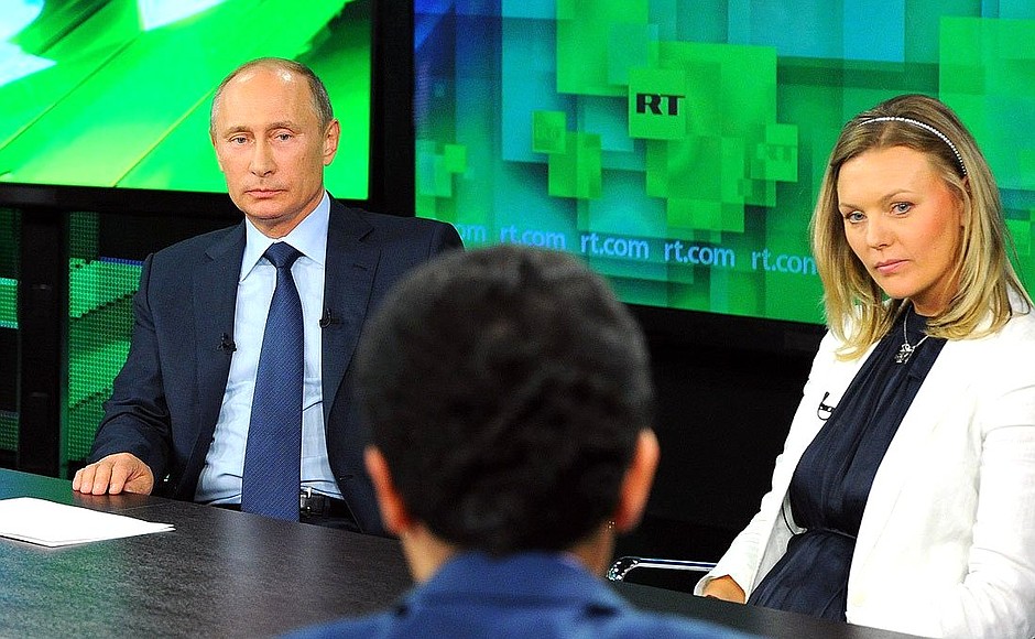 During the meeting with the Russia Today channel's leadership and correspondents.