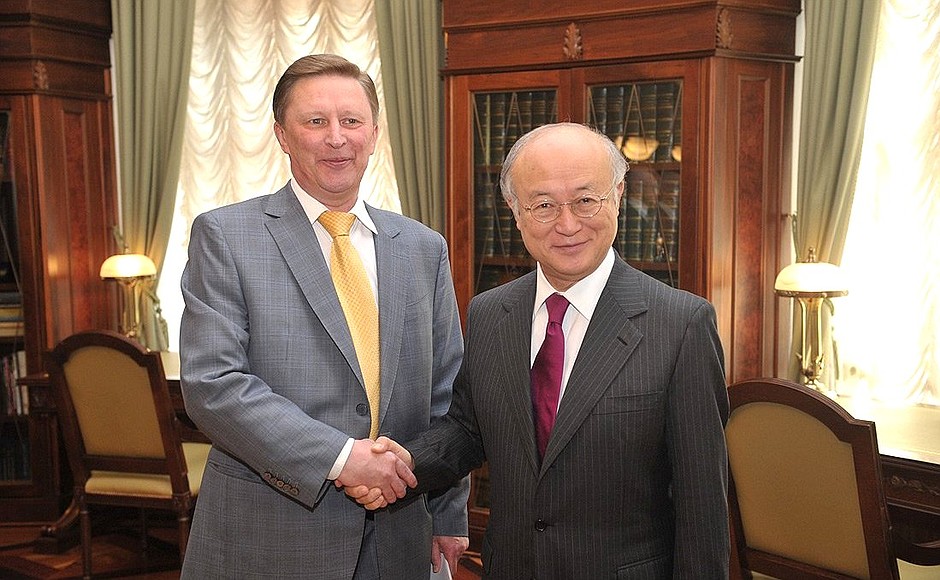 With Director General of the IAEA Yukiya Amano.