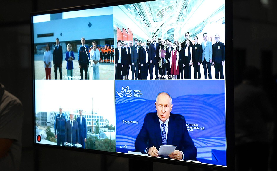 During the videoconference on creating museum, cultural and educational complexes in Vladivostok, Kemerovo, Kaliningrad and Sevastopol.