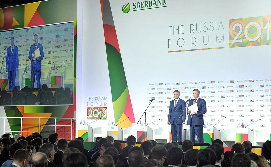 At the Russia Forum 2013. With Sberbank CEO German Gref.