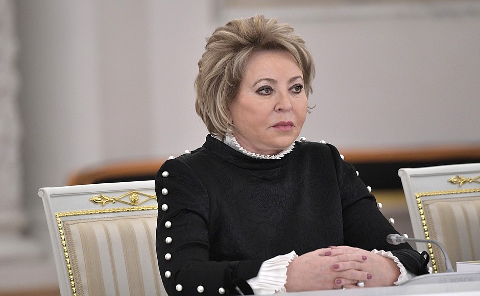 Federation Council Speaker Valentina Matviyenko at the meeting of the State Council.