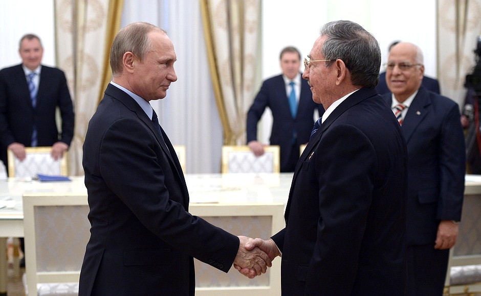 With President of the Council of State and the Council of Ministers of Cuba Raul Castro.