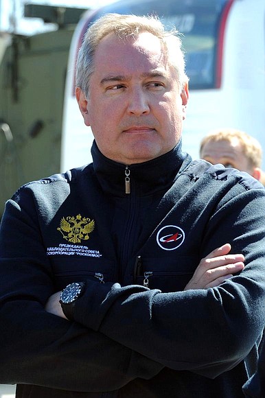 Deputy Prime Minister Dmitry Rogozin during the launch of the Soyuz-2.1a carrier rocket from the Vostochny Space Launch Centre.