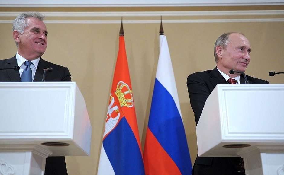 News conference following Russian-Serbian talks.