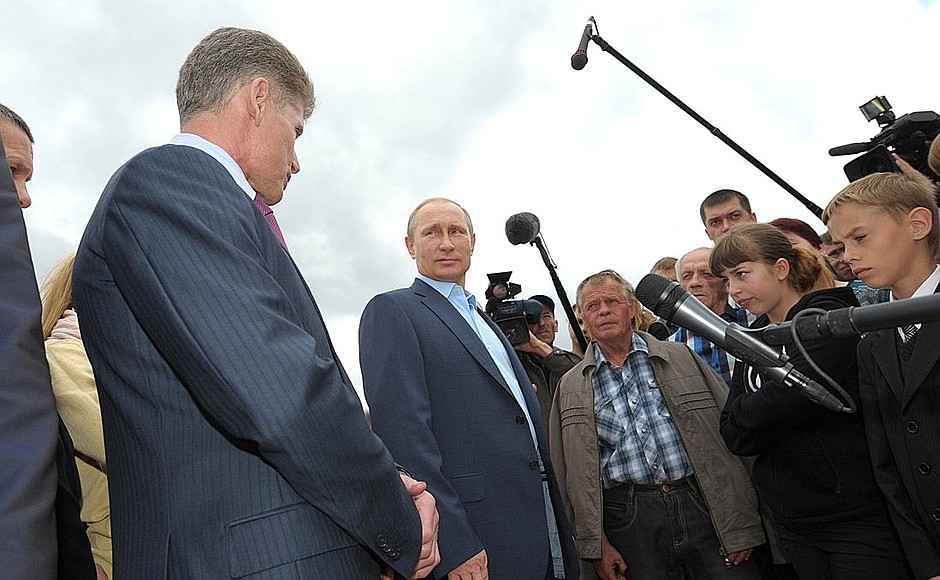 Meeting with flood victims in Amur Region.