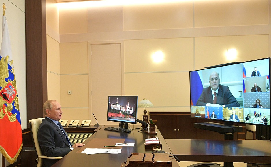 At the meeting on economic issues (via videoconference).