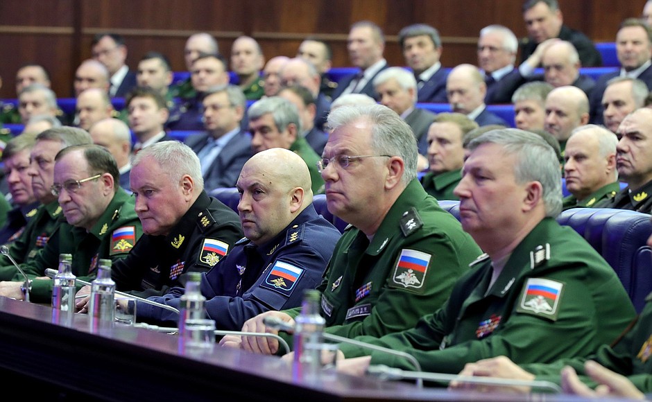 На военно-практической конференции по итогам спецоперации в Сирии.