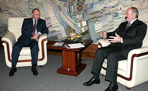 With President of Belarus Aleksandr Lukashenko.