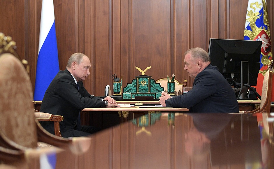 Рабочая встреча с президентом Торгово-промышленной палаты Сергеем Катыриным.