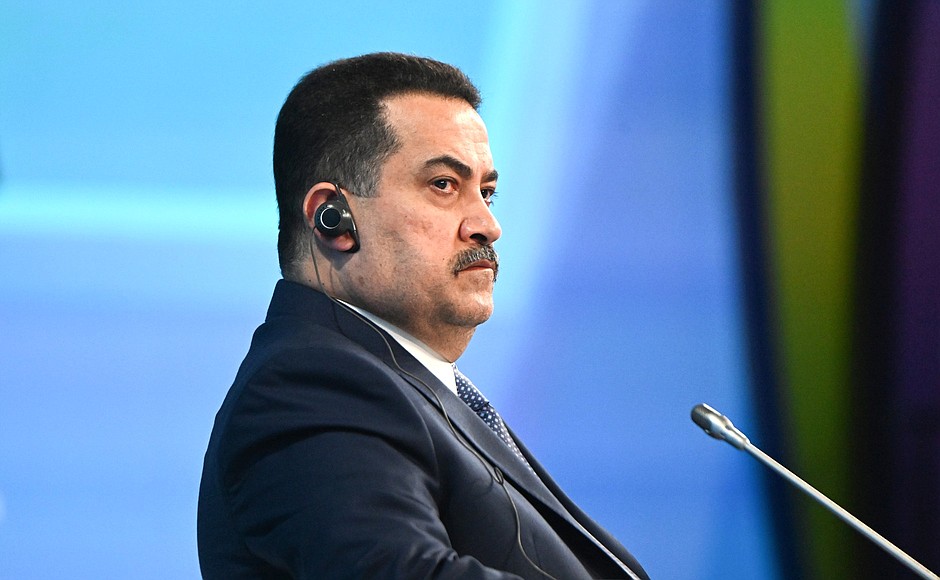 Prime Minister of the Republic of Iraq Muhammed Shia Al-Sudani at the plenary session of Russian Energy Week.