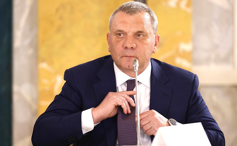 Deputy Prime Minister Yury Borisov before a meeting on developing the automotive industry.