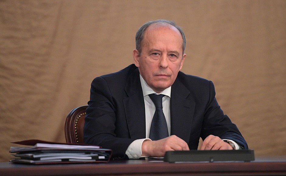 Director of the Federal Security Service (FSB) Alexander Bortnikov at a meeting of the FSB Board.