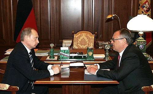 Meeting with President of Vneshtorgbank Andrei Kostin.
