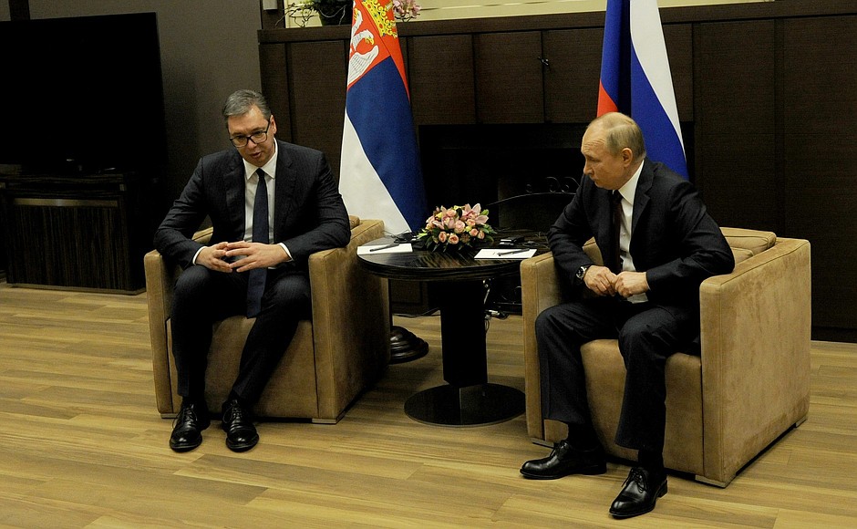 Talks with President of Serbia Aleksandar Vucic.