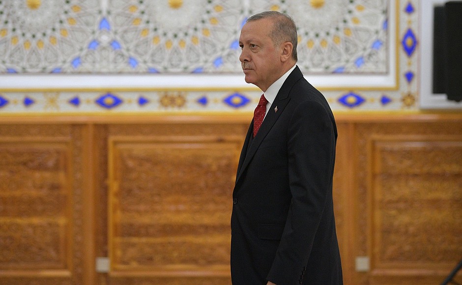 President of the Republic of Turkey Recep Tayyip Erdogan before the summit of the Conference on Interaction and Confidence-Building Measures in Asia.